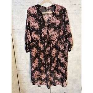 Torrid women’s sheer floral tunic balloon sleeve Bohemian hippie plus size 
￼